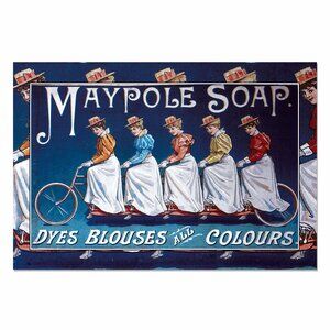 MAYPOLE SOAP Victorian Multi Bicycle: Vintage Advertisement Reprint 13"by19"